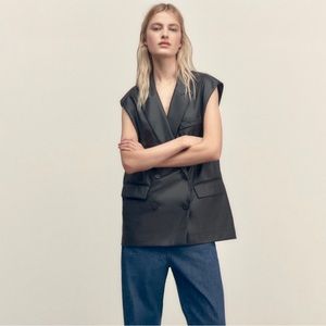 Zara Faux Leather Vest Size Small